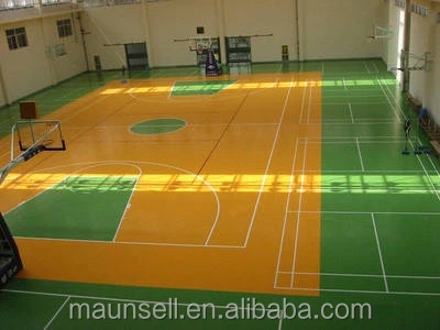Good Shock absorber basketball pvc and rubber sports flooring
