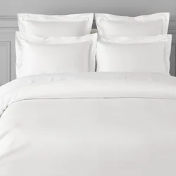 Deeda factory 300TC sateen white hotel linen size for duvet cover and bed sheets