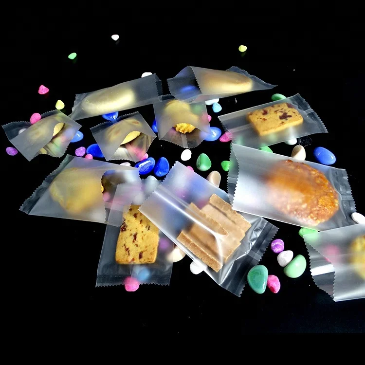 Cookie Biscuits Bags Packaging> Back Sealing Food Grade Clear Plastic Heat Seal Side Gusset Bag Disposable Chinese Bread Accept