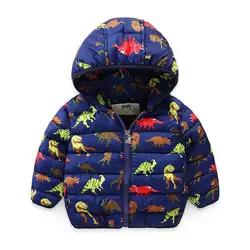 Теплая куртка для мальчиков P0117 с принтом животных и мультфильмов на заказ, детская одежда