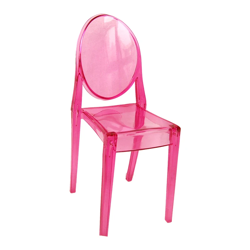 1:6 Scale Doll Furniture Classic Mini Chair Plastic Doll Transparent Chair SL024