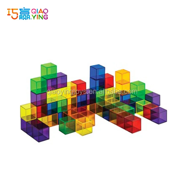 3-Sze Constructive Playthings 90 Pieces Translucent Cube Set Toy For Ages 3 yrs. +