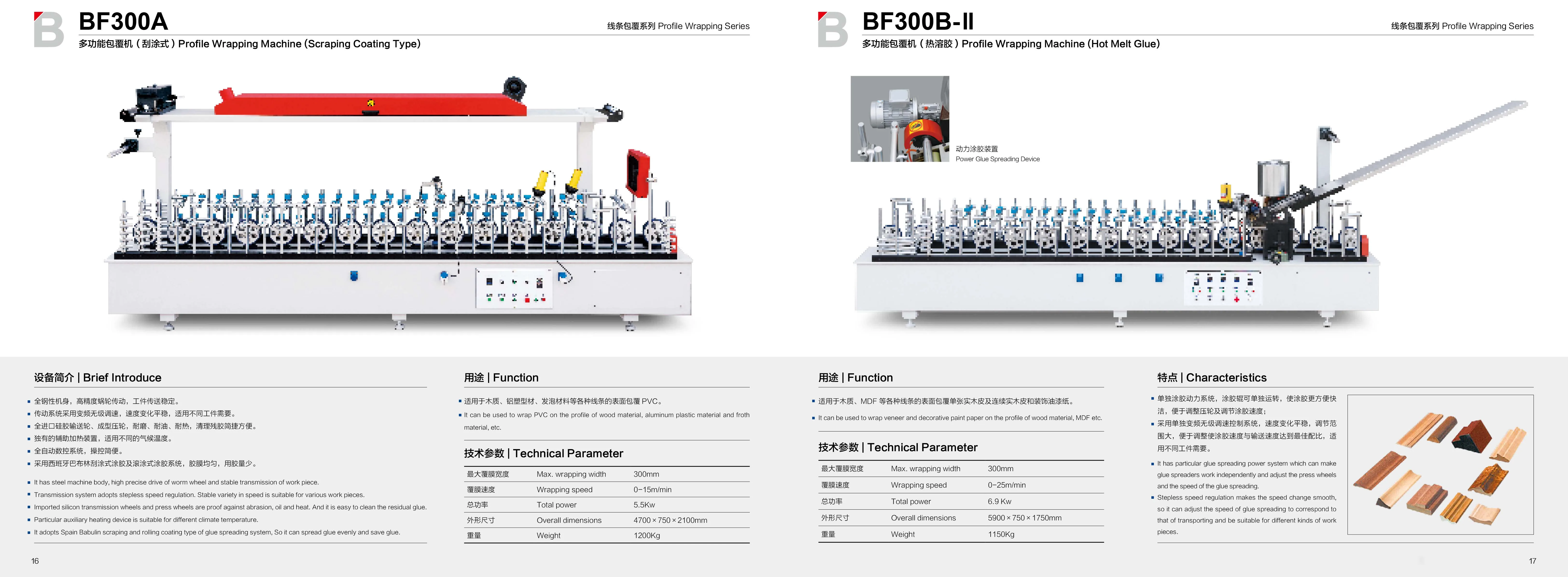 BF300A Multi Functional Aluminum Profile Wrapping Machine(Rolling Coating Type)