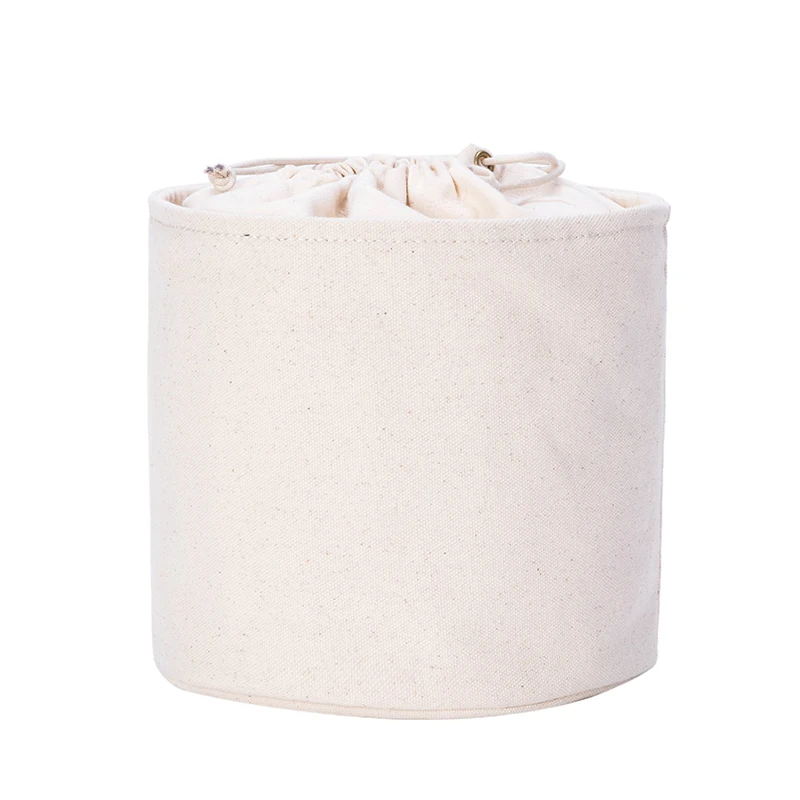 Пользовательская печатная круглая Нижняя хлопковая упаковочная сумка на шнурке