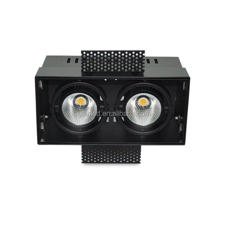 
double MR16 trimless led spot downlight fixture 20w square recessed retrofit lighting 