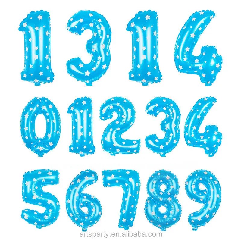 
40 дюймов алюминий синий номер фольги воздушные шары для вечеринки на день рождения, свадебные украшения 