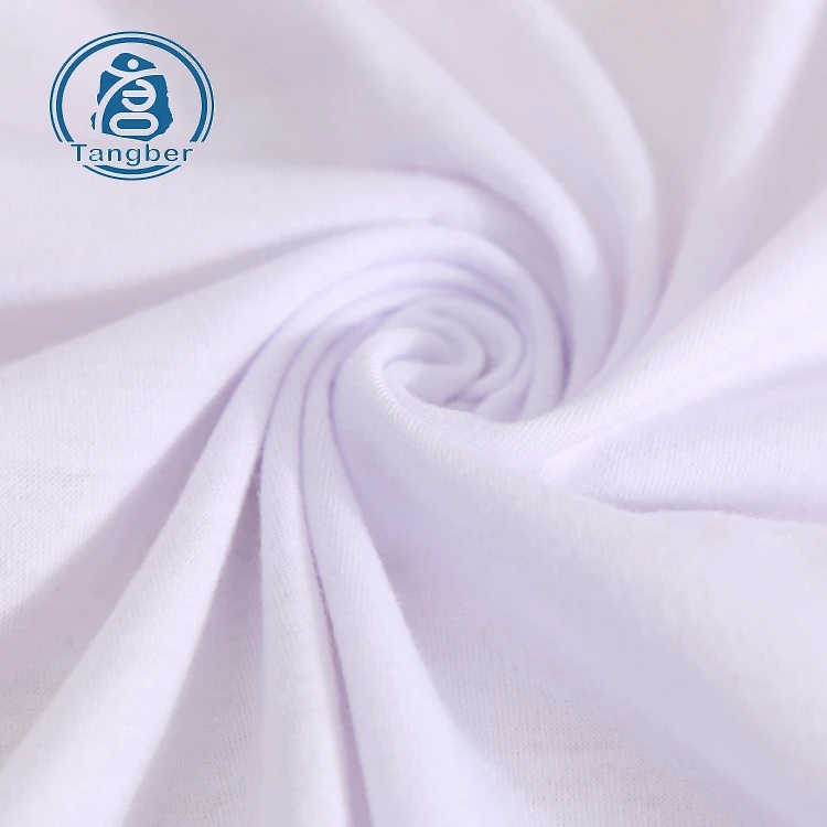 Plain white dying design Knitting Jersey 100% spun polyester cotton feel Fabric