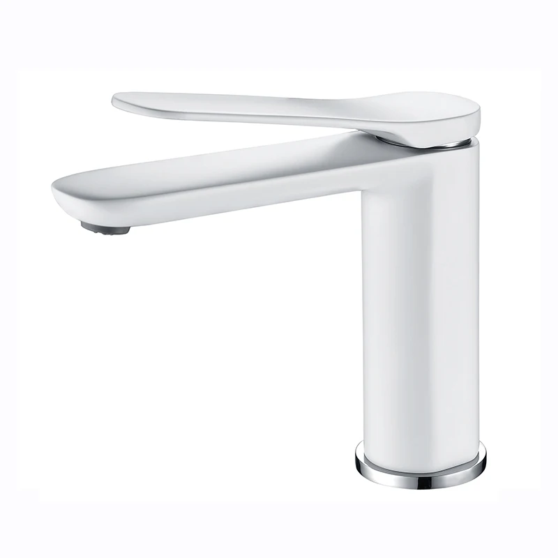 Bathroom fittings water saving white color small brass water taps