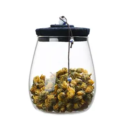 Best selling spice jar high borosilicate glass jar with cloth lid glass elegant coffee manufacture