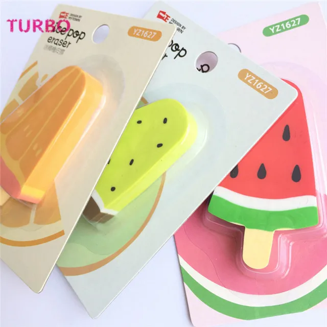 
Factory wholesale popular selling japanese kids fancy stationery get free samples Multi color 3d fruit shaped rubber erasers 