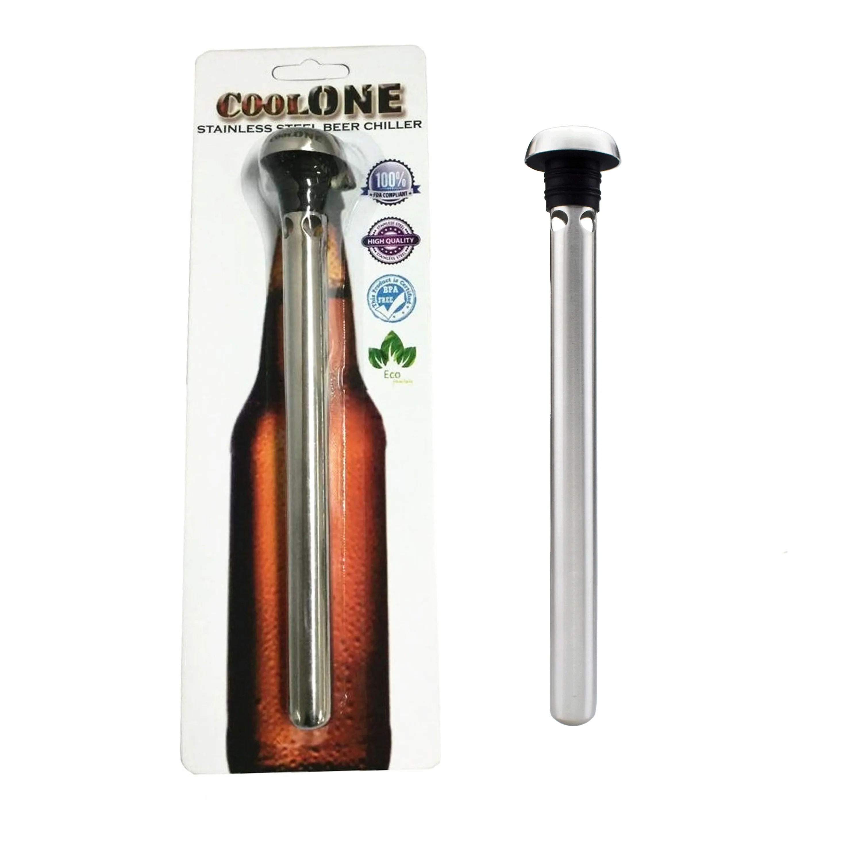 Low price Stainless Steel Beer Bottle Cooler Stick Freezer with Aerator and Pourer Decanter