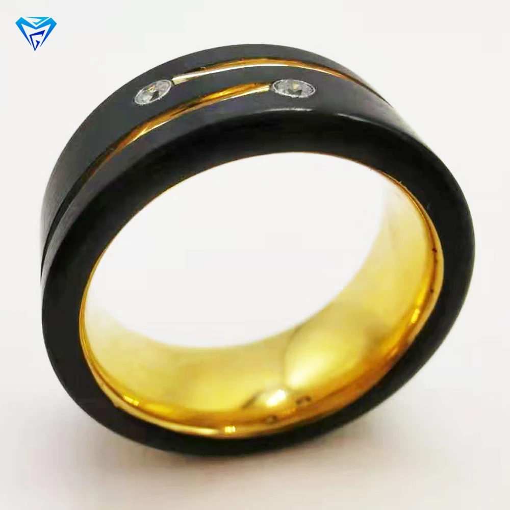 High Quality Various Size Fashionable Wholesale Carbide Blue Rings In Jewelry Gentlemen Tungsten Ring