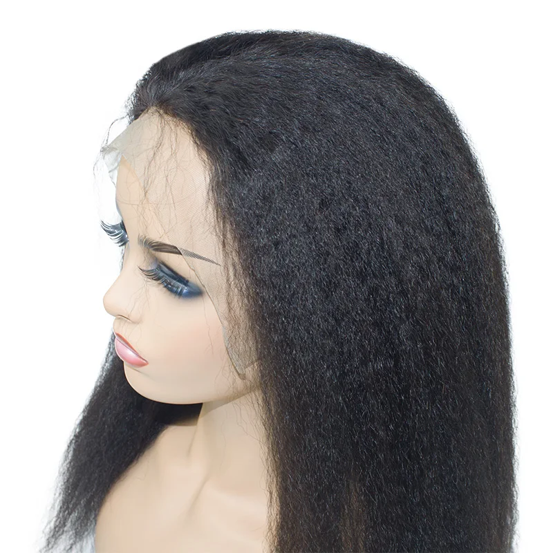 
Black women classic style Moreinhair 100% virgin human kinky straight full lace human hair wig by dropshipping factory price 