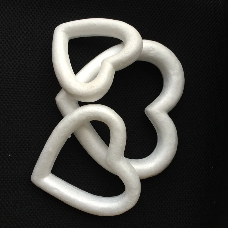 Оптовая продажа Сделай Сам белый твердый пенопластовый венок в форме сердца для украшения