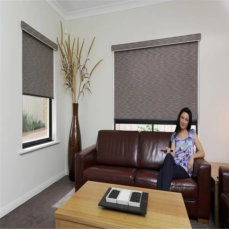 Battery Motor Roller Blind For Meeting Room Automatic Blinds