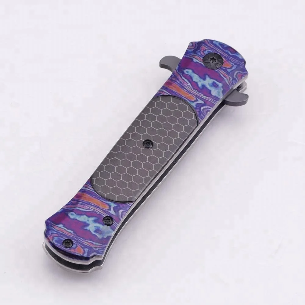 Stainless Steel Pocket Knife Laser Logo on Blade Polybag White Paper Box Outdoor Knife