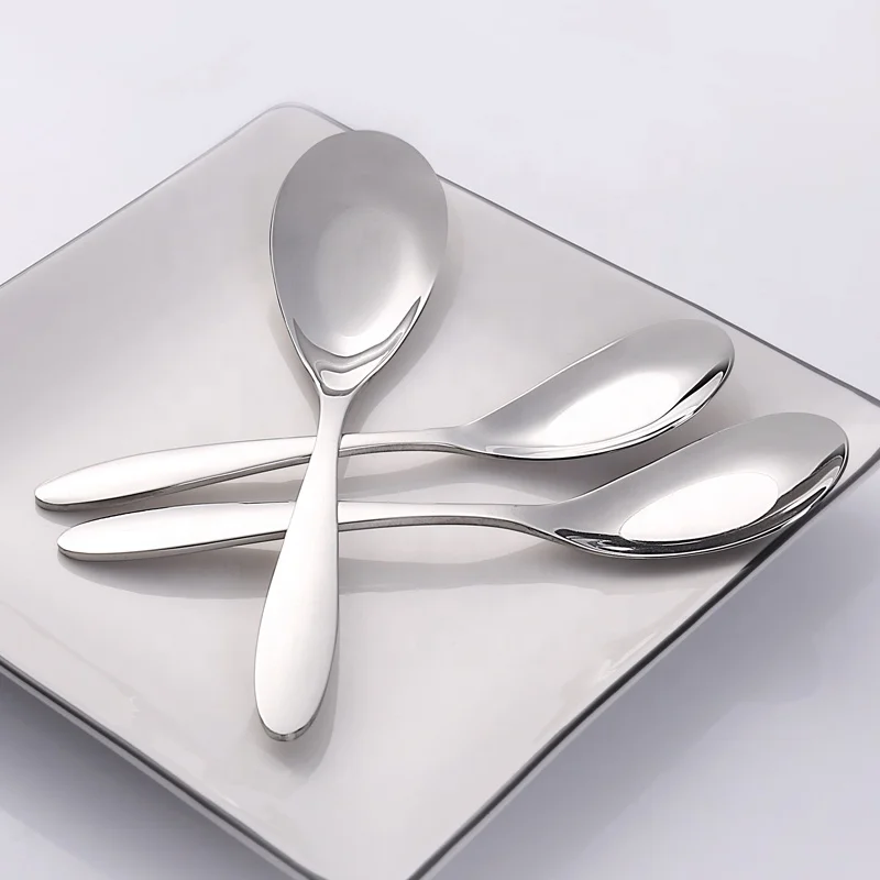 High quality stainless steel spoon 18/8 metal soup spoon for dinner ,rice ,dessert