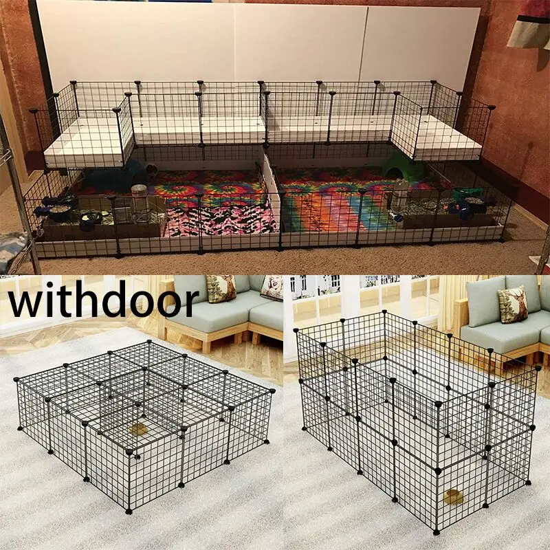 Foldable Pet Playpen Crate Iron Fence Puppy Kennel House Exercise Training Puppy Kitten Space Dog Gate Supplies For Rabbit