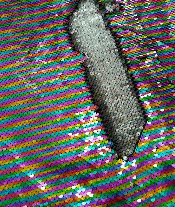75mm Reversible Sequin Ribbon Rainbow  Ribbon 3 Inch  Ribbon