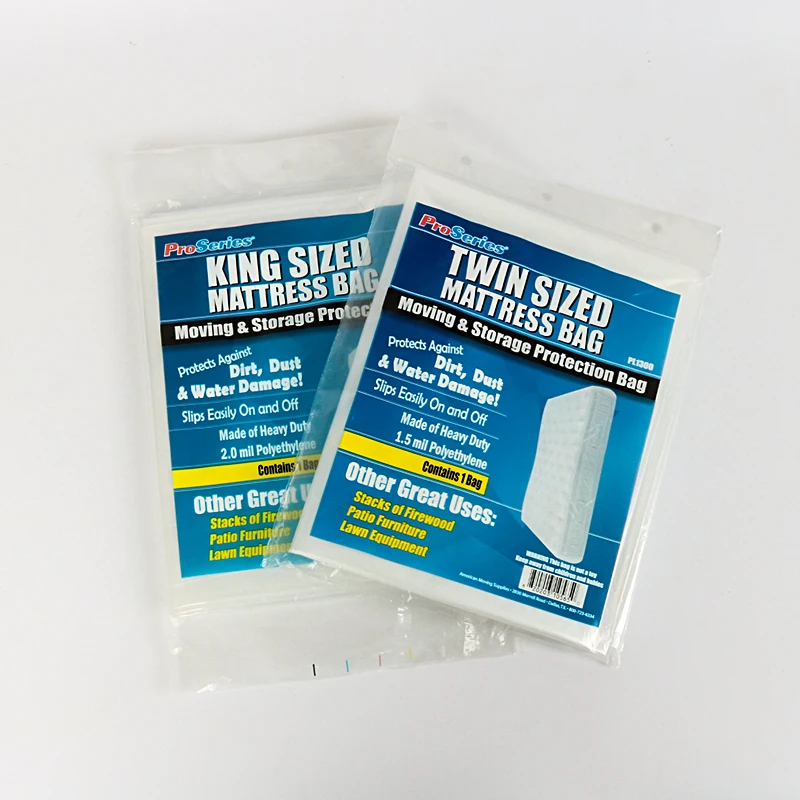 Packing Bag for Mattress Queen Moving Plastic Sample Carton Square Bottom Bag Heat Seal LDPE Storage Gravure Printing HDPE HS