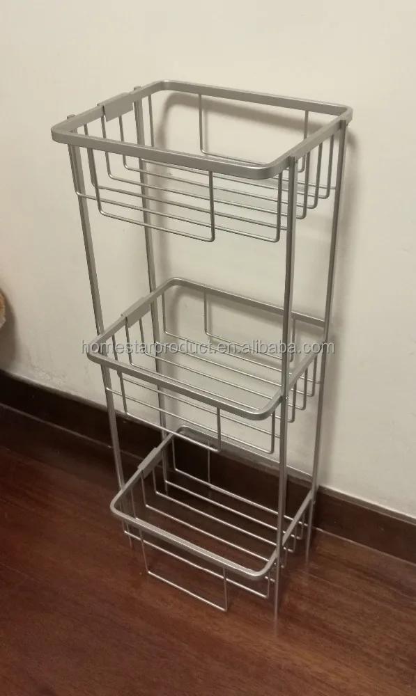 Tension shower caddy and tension pole caddy and bamboo corner caddy and Aluminium bath corner rack, 3 tiers corner shelf
