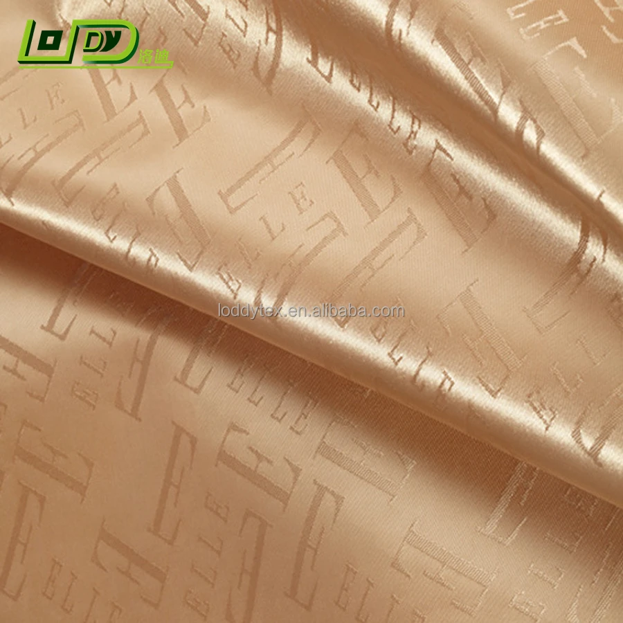 Jacquard lining brand logo / logo jacquard lining fabric