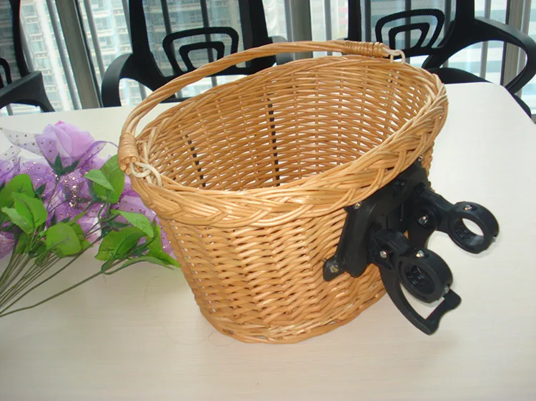 willow pannier basket with adjustable straps