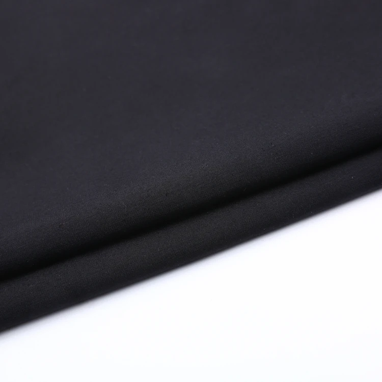 
Newest garment material textile black plain dyed tr punto nr roma fabric for pants 