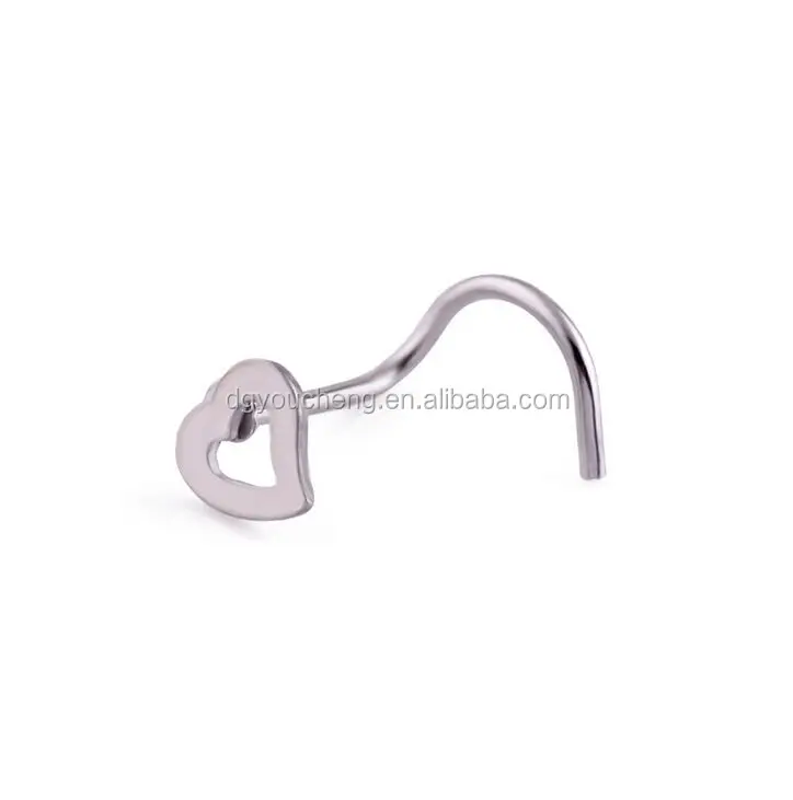 Surgical Steel Nose Screw Heart Nose Piercing
