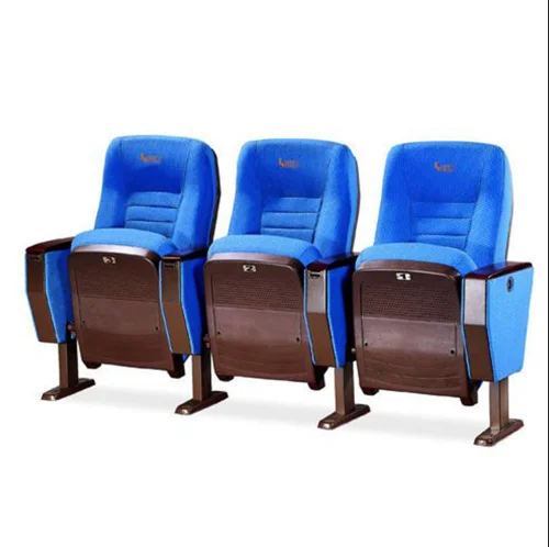 Bule 5-seater Ergonomic Lecturer Hall Chair, Upholstered Auditorium Seat for Conference Center