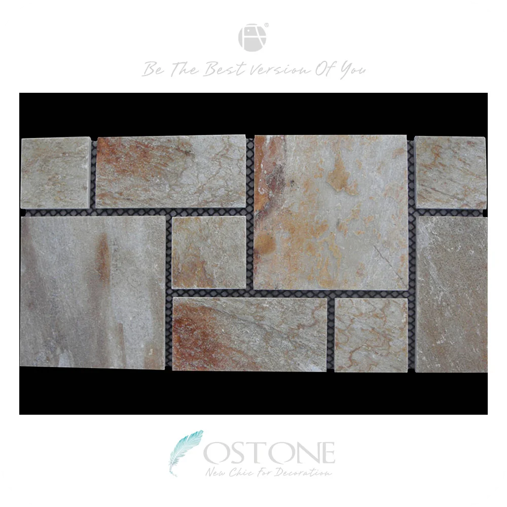 Square Rust Slate Flagstone Patio Stones And Backyard Sidewalk Pavers