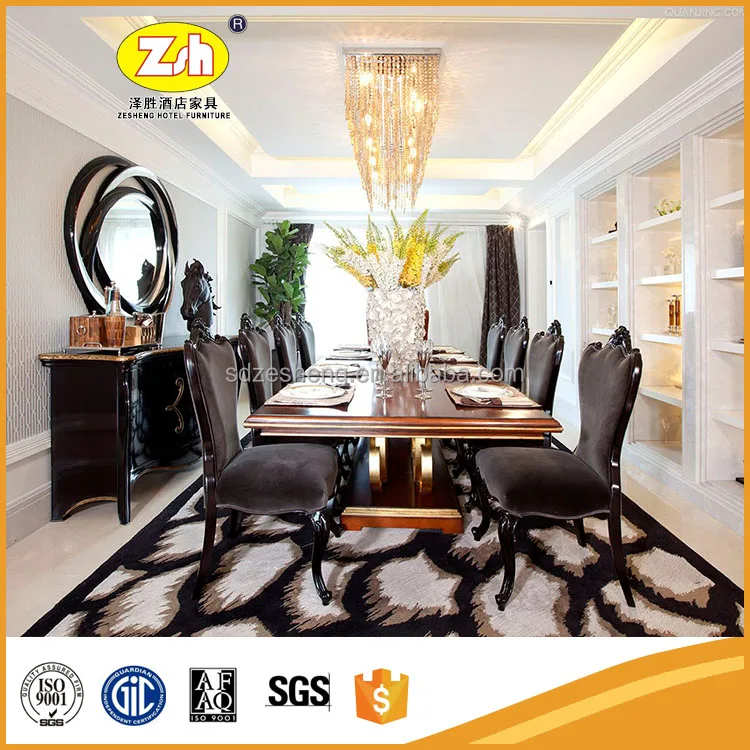 New Foshan wooden restaurant furniture dining chair and table set ZH-DL08