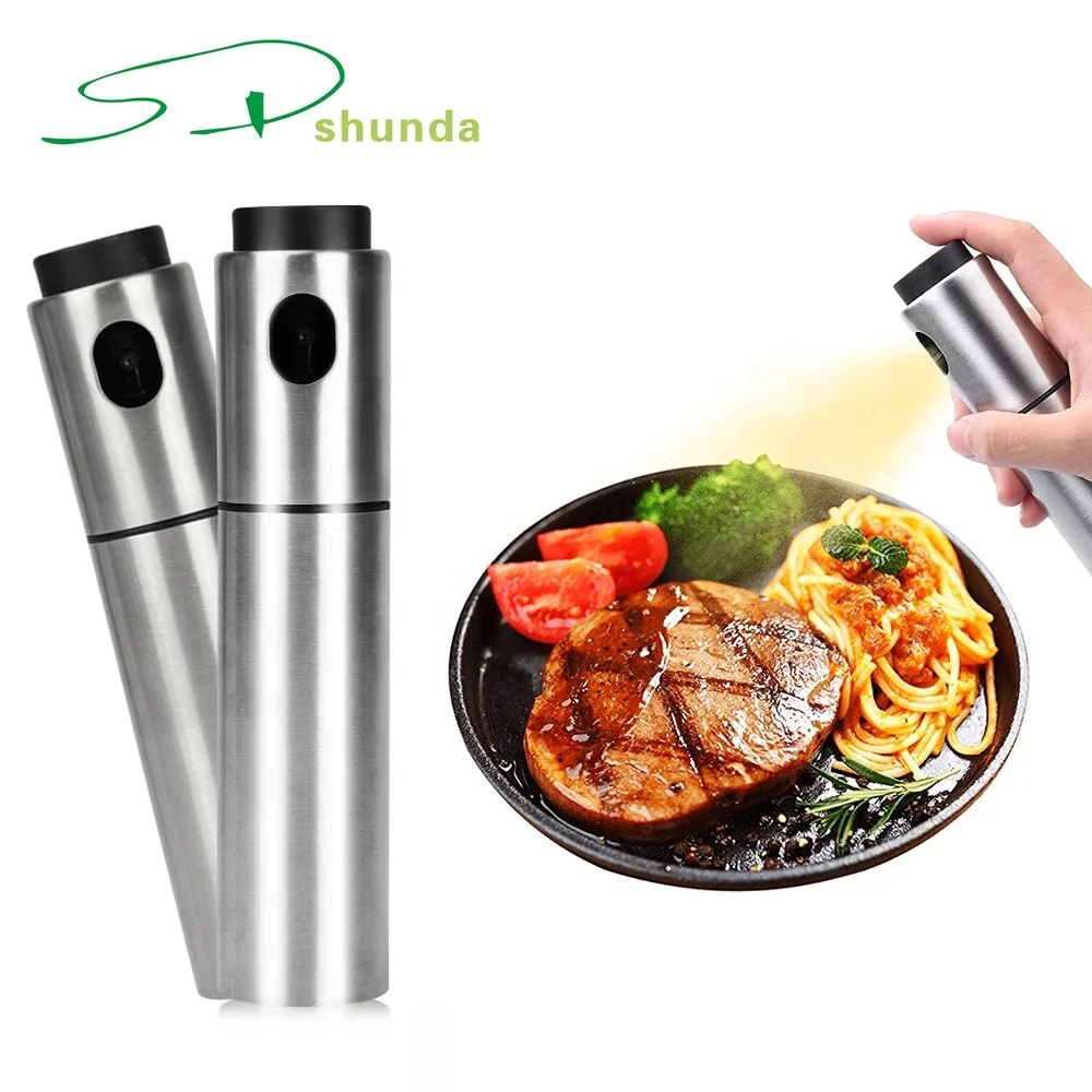 Home Kitchen Barbecue Cooking Reusable Oil Spray Bottle Stainless Steel Olive Oil Mist Spray