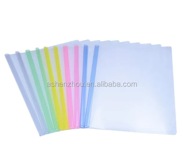 Top sale cheap custom plastic PP PVC sliding bar folder certificate file report cover