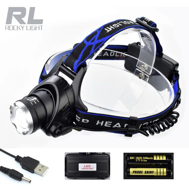 5000LM Led Headlamp Zoomable Headlight Waterproof Head Torch flashlight Head lamp Fishing Hunting Light