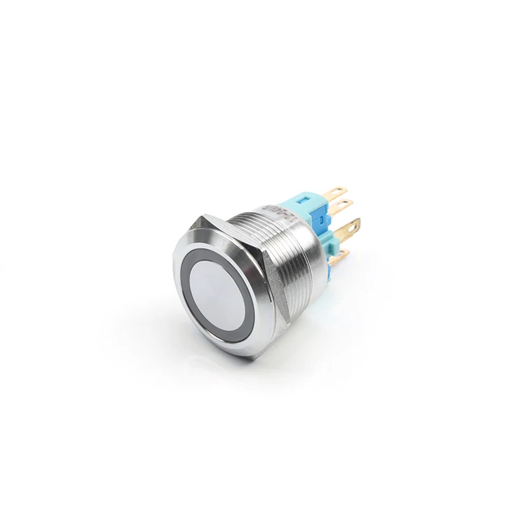 With ring light light blue foot light ring colorless 22mm push button switch