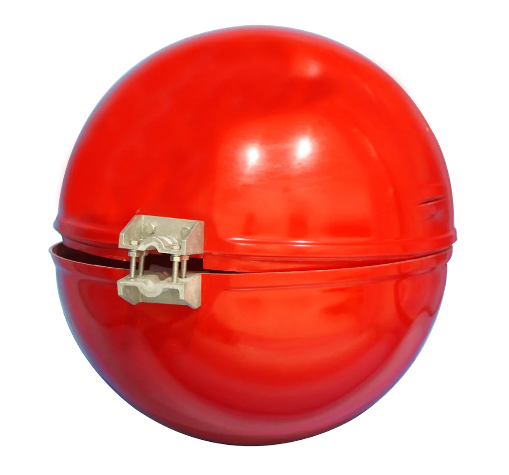 Силовая линия авиационные сигнальные огни на сферах маркер мяча Линия электропередачи