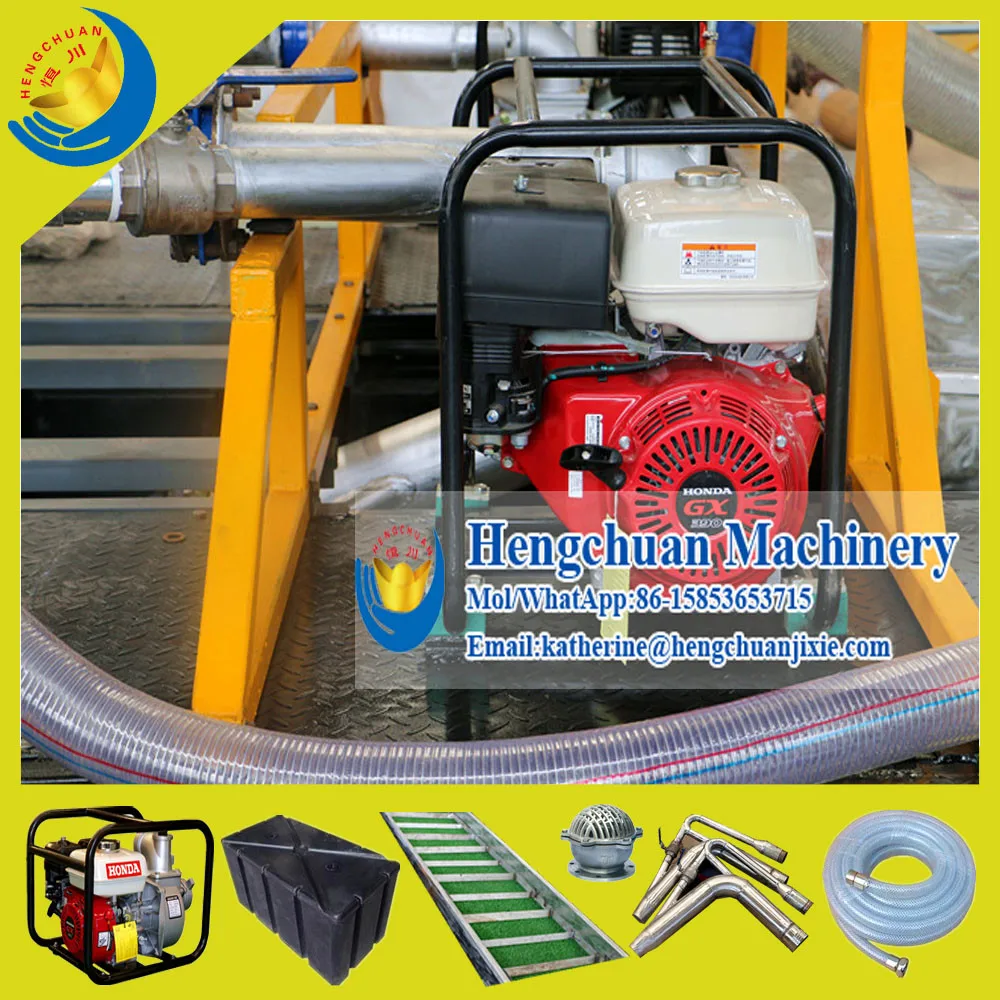Высококачественный поплавок Hengchuan для золотых земель с двойным бензиновым двигателем водяной насос