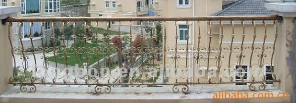 Top-selling Galvanized Rod Iron Outdoor Balcony Railings Wall House Hot Galvanized Traditional Ship or Air LB-B-F-00028 LONGBANG