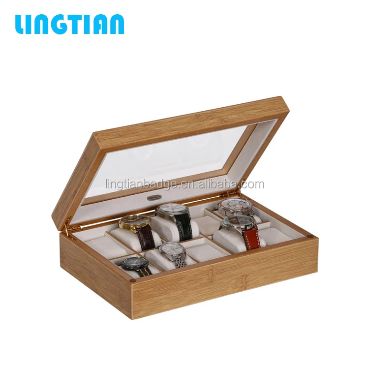 LINGTIAN Custom Logo Watch Display Box Watch Organizer Box