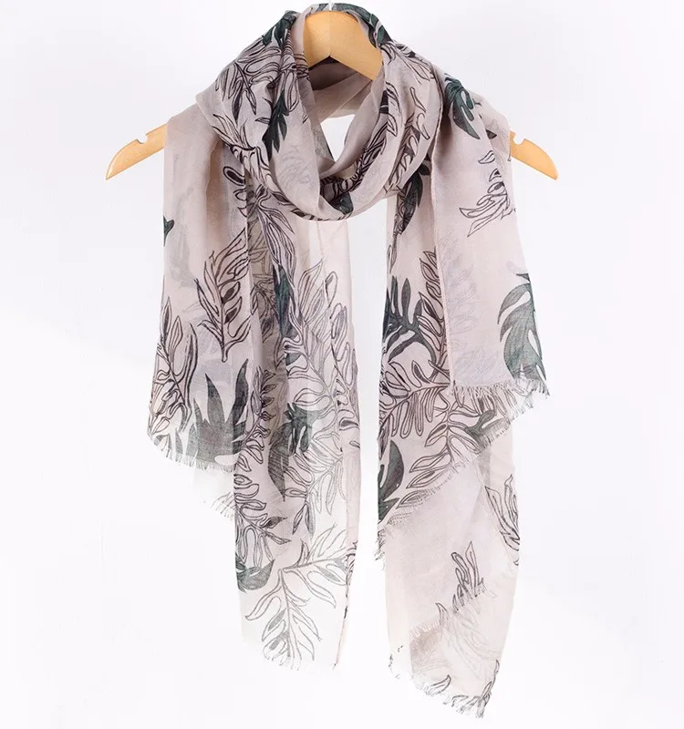 Rulan цветочный Печатный полиэстер вуаль модный веер шарф