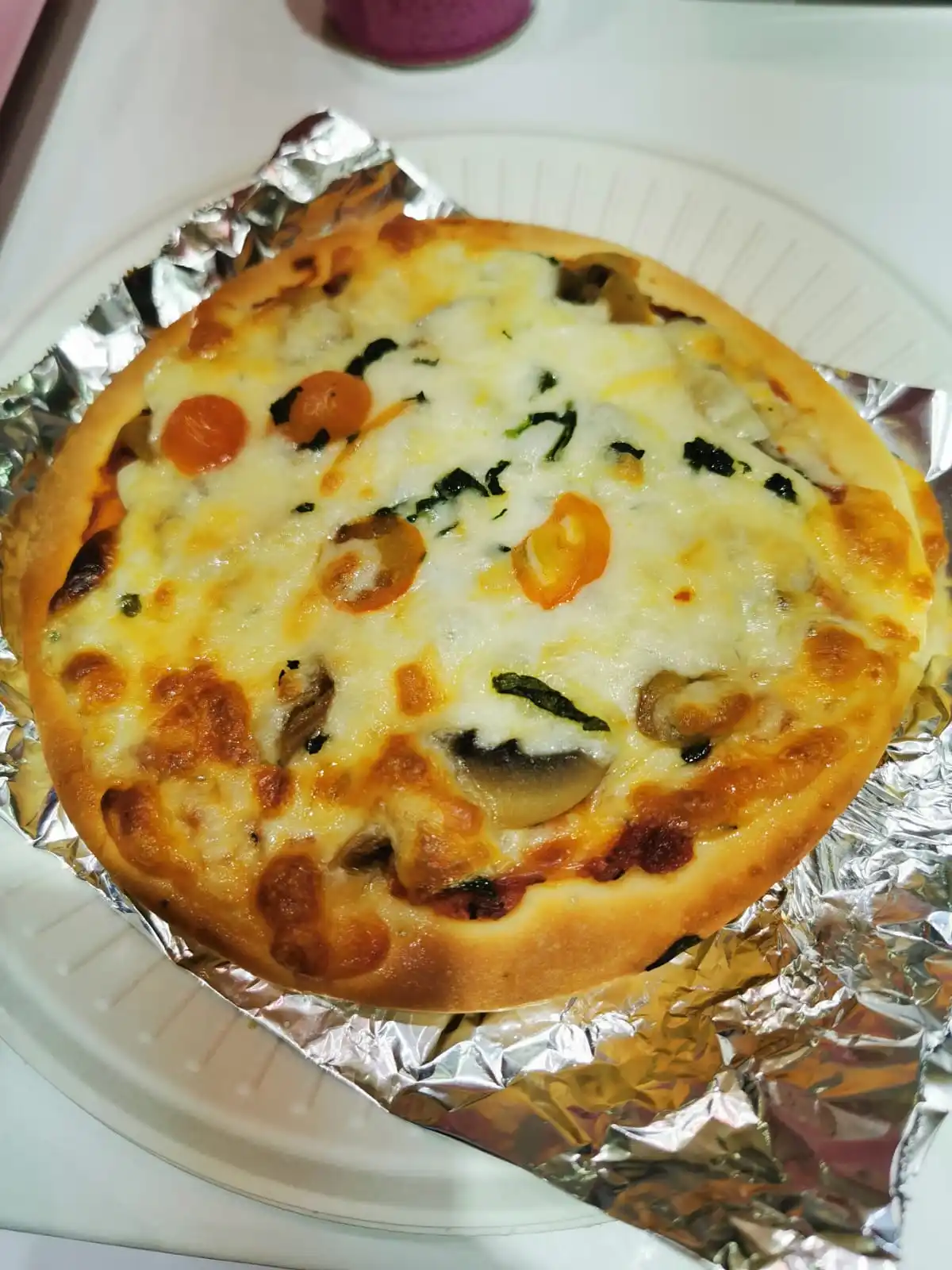 
Singapore Normal Snack Frozen Mixed Blended Taste Hawaiian Baked Mushroom Spinach Round Pizza In Boxes 