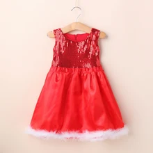 High Quality Baby Girl Toddler Wedding Sundress Red Sequin Sleeveless Party font b Dress b font