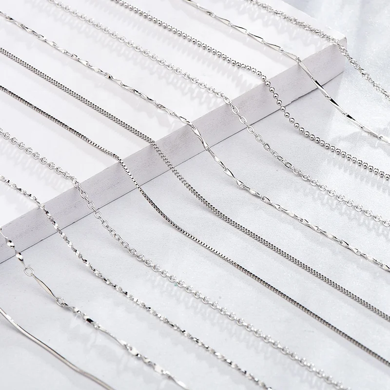  Ожерелье женское из серебра 925 пробы классическая итальянская цепочка кубинской цепи Круглая змея Сингапурская шкатулка ювелирное изделие