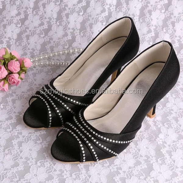 Wedopus White Wedding Heels Shoes with Crystal