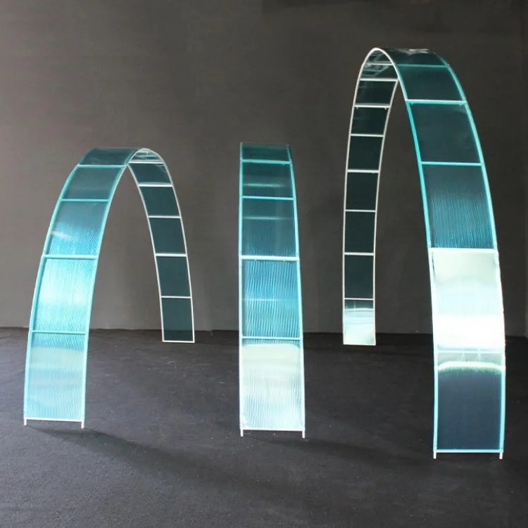2019 New design Outdoor weddings decoration rainbow shape white PVC wedding arch