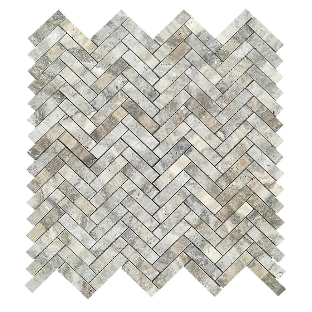 Centurymosaic Wholesale Customized Grey Wall Mosaic Showroom Panel Floor Marble Tile