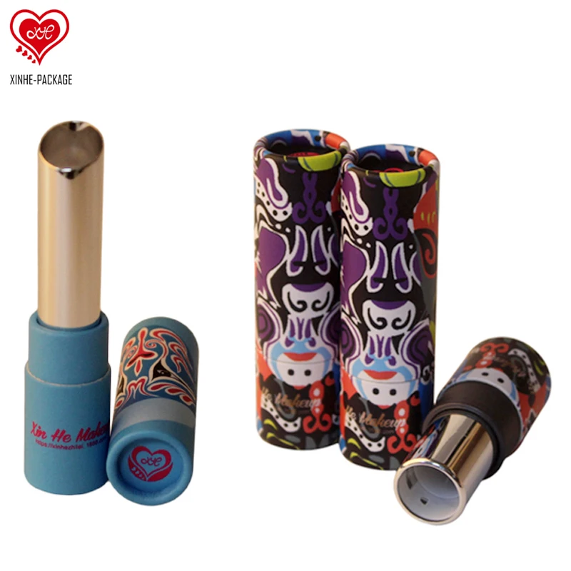 
Beauty Personal Care Glitter Cosmetic Customized Makeup Empty Cardboard Eco Friendly Paper Tube Lipstick Lip balm Packaging 