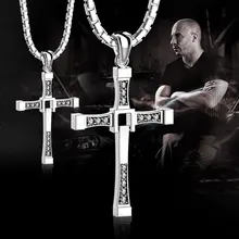 O filme velozes e furiosos pingente colar de jóias Punk masculino cruz colar de cristal e pingentes para homens