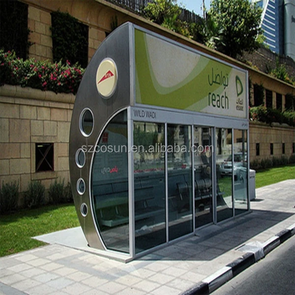 customize outdoor furniture standing bus stop shelter design